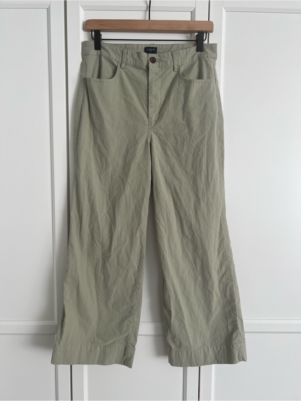 J Crew Women’s Light Olive Wide-Leg Pants